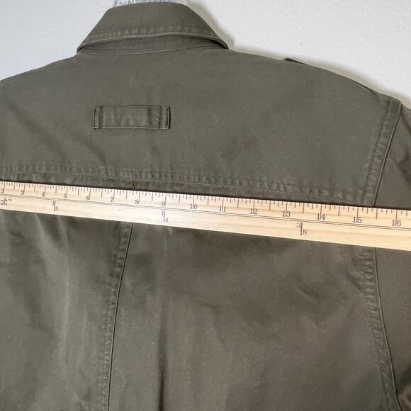VTG Lauren Ralph Long Sleeve Snap Button Utility Shacket Women's M Olive Green - Picture 10 of 12